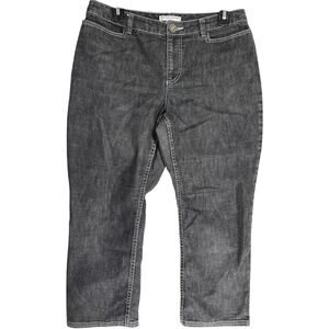 Pendleton Jeans Women Size 6 Petite Gray Denim Mid Rise Cotton Blend Cropped